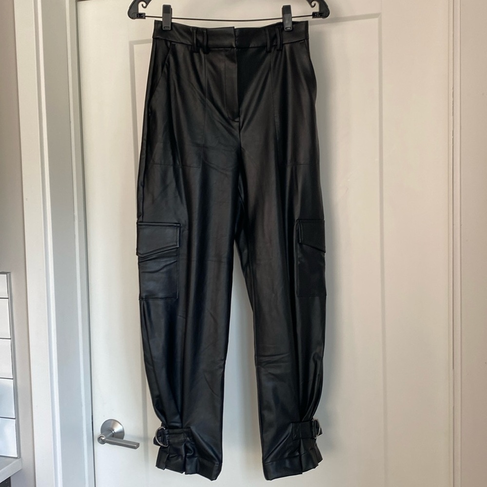 Express Vegan Leather Cargo Pants